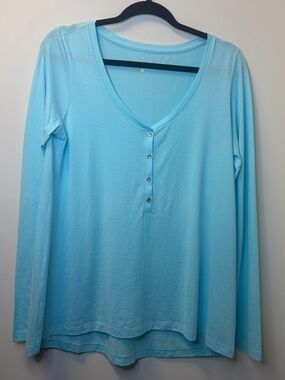 Lilly Pulitzer Light Blue Long Sleeve Henley